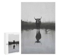 Teenagerss 1000 PCS Puzzle Black Bull Reflection Puzzle for Adults Anti-Stress Toys Difficult Challenge Great Gift for Gaming 1000 PCS