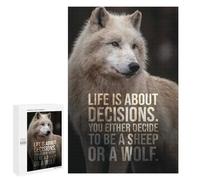 Teenagerss 1000 PCS Puzzle Choose To Be Wolf Vs Sheep Adult Jigsaw Puzzles Precision Cutting Help The Brain Exercise Challenging Family Fun Game 1000 PCS