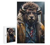 Teenagerss 1000 PCS Puzzle Cool Bison Animals Puzzle for Adults Anti-Stress Toys Difficult Challenge Great Gift for Gaming 1000 PCS