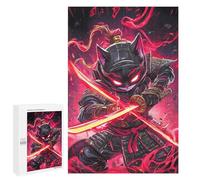 Teenagerss 1000 PCS Puzzle Devon Rex Cat Samurai Warrior Animal Jigsaw Puzzles for Adults Stress Reliever Educational Challenge Unique Challenge Game 1000 PCS