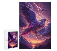 Teenagerss 1000 PCS Puzzle Eagle Lightning Storm Fantasy Artwork Adult Jigsaw Puzzles Precision Cutting Help The Brain Exercise Challenging Family Fun Game 1000 PCS
