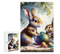 Teenagerss 1000 PCS Puzzle Easter Bunny with Eggs-4 Adult Jigsaw Puzzles Precision Cutting Help The Brain Exercise Challenging Family Fun Game 1000 PCS