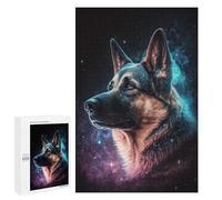 Teenagerss 1000 PCS Puzzle Galactic German Shepherd Art Print -3 Jigsaw Puzzles for Adults Stress Reliever Educational Challenge Unique Challenge Game 1000 PCS