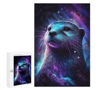 Teenagerss 1000 PCS Puzzle Galactic Otter Greeting Card -2 Adult Jigsaw Puzzles Precision Cutting Help The Brain Exercise Challenging Family Fun Game 1000 PCS