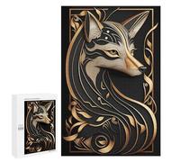Teenagerss 1000 PCS Puzzle Golden Fox Art Deco Harmony Jigsaw Puzzles for Adults Stress Reliever Educational Challenge Unique Challenge Game 1000 PCS
