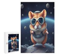 Teenagerss 1000 PCS Puzzle Hamster Astronaut in Space Puzzles for Adults Family Game Staycation Kill Time Birthday Present, Gifts, 1000 PCS