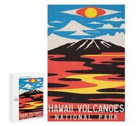 Teenagerss 1000 PCS Puzzle Hawaii Volcanoes Art Print Adult Jigsaw Puzzles Precision Cutting Help The Brain Exercise Challenging Family Fun Game 1000 PCS