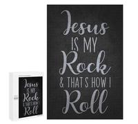 Teenagerss 1000 PCS Puzzle Jesus Is My Rock, Thats How I Roll Adult Jigsaw Puzzles Precision Cutting Help The Brain Exercise Challenging Family Fun Game 1000 PCS