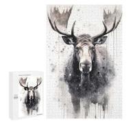 Teenagerss 1000 PCS Puzzle Moose Beauty Black Ink Puzzle for Adults Anti-Stress Toys Difficult Challenge Great Gift for Gaming 1000 PCS