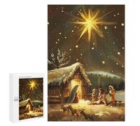 Teenagerss 1000 PCS Puzzle Nativity Scene with Star Puzzles for Adults Family Game Staycation Kill Time Birthday Present, Gifts, 1000 PCS