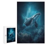 Teenagerss 1000 PCS Puzzle Orca in The Deep Blue Sea Jigsaw Puzzles for Adults Stress Reliever Educational Challenge Unique Challenge Game 1000 PCS