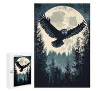 Teenagerss 1000 PCS Puzzle Owl Flying Moonlit Forest Puzzle for Adults Anti-Stress Toys Difficult Challenge Great Gift for Gaming 1000 PCS