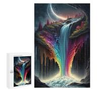 Teenagerss 1000 PCS Puzzle Rainbow Waterfall Fantasy Puzzles for Adults Family Game Staycation Kill Time Birthday Present, Gifts, 1000 PCS