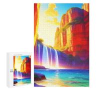 Teenagerss 1000 PCS Puzzle Rainbow Waterfall Landscape Puzzles for Adults Family Game Staycation Kill Time Birthday Present, Gifts, 1000 PCS