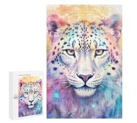 Teenagerss 1000 PCS Puzzle SpiritAnimal Snow Leopard Adult Jigsaw Puzzles Precision Cutting Help The Brain Exercise Challenging Family Fun Game 1000 PCS