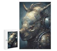 Teenagerss 1000 PCS Puzzle Steampunk Rhino Head Puzzles for Adults Family Game Staycation Kill Time Birthday Present, Gifts, 1000 PCS