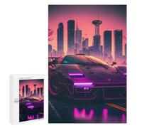 Teenagerss 1000 PCS Puzzle Synthwave Sports Car Puzzle for Adults Anti-Stress Toys Difficult Challenge Great Gift for Gaming 1000 PCS