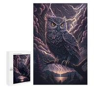Teenagerss 1000 PCS Puzzle Thunderstorm Owl Majesty Adult Jigsaw Puzzles Precision Cutting Help The Brain Exercise Challenging Family Fun Game 1000 PCS