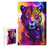 Teenagerss 1000 PCS Puzzle Vibrant Leopard Portrait -1 Puzzles for Adults Family Game Staycation Kill Time Birthday Present, Gifts, 1000 PCS