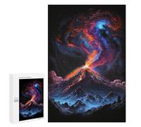 Teenagerss 1000 PCS Puzzle Volcanic Eruption Fantasy Art Adult Jigsaw Puzzles Precision Cutting Help The Brain Exercise Challenging Family Fun Game 1000 PCS