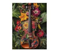 Teenagerss 1000pcs(52x38cm) Jigsaw Puzzle Floral Violin Artwork Puzzles for Adults Hands-on Game Birthday Present Unique Birthday And Xmas Gifts 1000pcs(52x38cm)