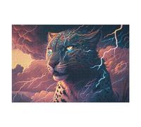 Teenagerss 1000pcs(75x50cm) Jigsaw Puzzle Thundering Leopard Wild Power Unleashed Teenagers Puzzles Relaxing Games Presents for Women Christmas Birthday Gifts 1000pcs(75x50cm)