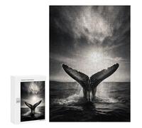 Teenagerss 300 PCS Jigsaw Puzzle Breaching Whale Puzzle for Adults Family Games Staycation Kill Time Unique Birthday And Xmas Gifts 300 PCS