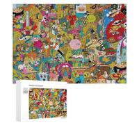 Teenagerss 300 PCS Jigsaw Puzzle Cartoon Mashup Extravaganza Jigsaws for Adults Relaxing Games Improve Memory Fun Activities at Home 300 PCS