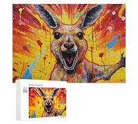 Teenagerss 300 PCS Jigsaw Puzzle Colorful Kangaroo Artwork Jigsaws for Adults Relaxing Games Improve Memory Fun Activities at Home 300 PCS