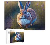 Teenagerss 300 PCS Jigsaw Puzzle Giant Bunny Rabbit in Field Jigsaws for Adults Relaxing Games Improve Memory Fun Activities at Home 300 PCS
