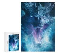 Teenagerss 300 PCS Jigsaw Puzzle Ice Dragons Blizzard Roar Puzzle for Adults Family Games Staycation Kill Time Unique Birthday And Xmas Gifts 300 PCS