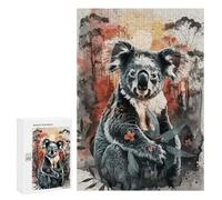 Teenagerss 300 PCS Jigsaw Puzzle Koala Sunset Watercolor Jigsaws for Adults DIY Toys Analysis And Logic Challenging Game Gifts 300 PCS