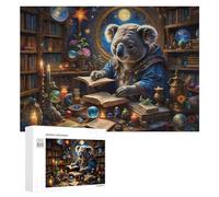 Teenagerss 300 PCS Jigsaw Puzzle Magical Koala in Enchanted Library Jigsaws for Adults Relaxing Games Improve Memory Fun Activities at Home 300 PCS