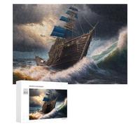 Teenagerss 300 PCS Jigsaw Puzzle Stormy Seas Sailing Adventure Jigsaws for Adults Relaxing Games Improve Memory Fun Activities at Home 300 PCS