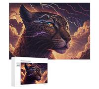 Teenagerss 300 PCS Jigsaw Puzzle Thundering Leopard Majesty Jigsaw Anti-Stress Toys Home Decoration Unique Birthday And Xmas Gifts 300 PCS