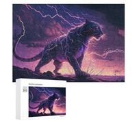 Teenagerss 300 PCS Jigsaw Puzzle Thundering Leopard Storm -3 Jigsaws for Adults Family Games Birthday Present Fun at Home Activities, 300 PCS