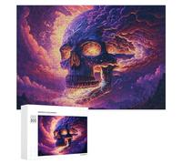 Teenagerss 300 PCS Jigsaw Puzzle Thunderstorm Skull Artwork -1 Jigsaws for Adults Family Games Birthday Present Fun at Home Activities, 300 PCS