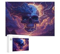 Teenagerss 300 PCS Jigsaw Puzzle Thunderstorm Skull Artwork Jigsaws for Adults DIY Toys Analysis And Logic Challenging Game Gifts 300 PCS