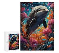 Teenagerss 300 PCS Jigsaw Puzzle Whale in Coral Paradise Jigsaws for Adults Relaxing Games Improve Memory Fun Activities at Home 300 PCS