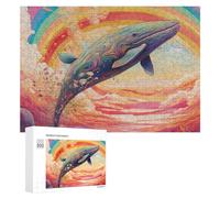 Teenagerss 300 PCS Jigsaw Puzzle Whale of A Rainbow Dream Jigsaws for Adults Relaxing Games Improve Memory Fun Activities at Home 300 PCS