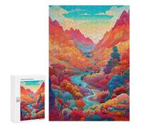 Teenagerss 300 PCS Jigsaw Puzzle Whimsical Mountain Landscape Teenagers Puzzles Relaxing Games Enhance Memory Unique Birthday And Xmas Gifts 300 PCS