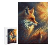 Teenagerss 300 PCS Puzzle Abstract Fox And Cub Jigsaw Puzzles for Adults Stress Reliever Educational Challenge Unique Challenge Game 300 PCS