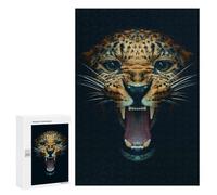 Teenagerss 300 PCS Puzzle Angry Leopard Face Poster Jigsaw Puzzles for Adults Stress Reliever Educational Challenge Unique Challenge Game 300 PCS