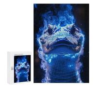 Teenagerss 300 PCS Puzzle Blue Alligator with Smoke Jigsaw Puzzles for Adults Stress Reliever Educational Challenge Unique Challenge Game 300 PCS
