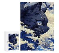 Teenagerss 300 PCS Puzzle Cat in Wave Puzzle for Adults Anti-Stress Toys Difficult Challenge Great Gift for Gaming 300 PCS