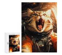 Teenagerss 300 PCS Puzzle Cat Lost in Space Puzzle for Adults Anti-Stress Toys Difficult Challenge Great Gift for Gaming 300 PCS