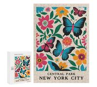 Teenagerss 300 PCS Puzzle Central Park Butterflies Adult Jigsaw Puzzles Precision Cutting Help The Brain Exercise Challenging Family Fun Game 300 PCS