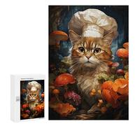 Teenagerss 300 PCS Puzzle Chef Cat Cooking Painting Puzzles for Adults Family Game Staycation Kill Time Birthday Present, Gifts, 300 PCS