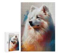 Teenagerss 300 PCS Puzzle Colorful Samoyed Portrait Puzzle for Adults Anti-Stress Toys Difficult Challenge Great Gift for Gaming 300 PCS