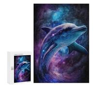 Teenagerss 300 PCS Puzzle Cosmic Dolphin Art Print-5 Jigsaw Puzzles for Adults Stress Reliever Educational Challenge Unique Challenge Game 300 PCS